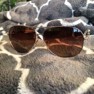 COACH White and Gold Sunglasses
